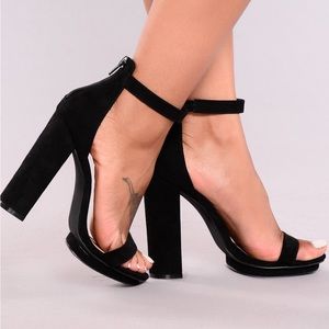 Fashion Nova Simply Chic Heel Black Platform Chunky Block Heels 5 inches